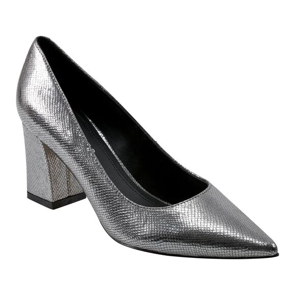 Marc Fisher LTD Women's Zala Pump, Pewter Snake Leather, SZ 7.5M, 12M-140S003 - Picture 1 of 1